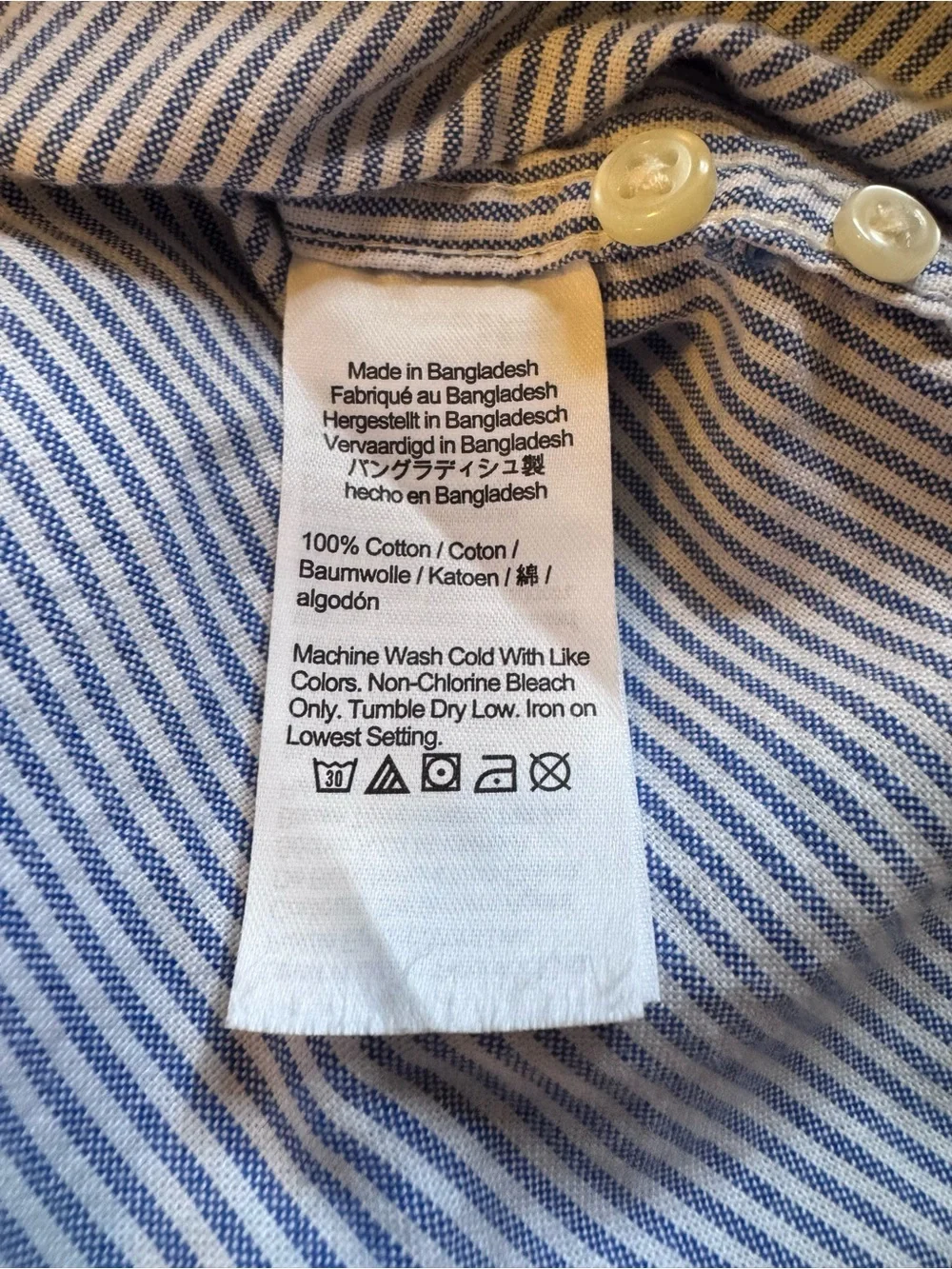 J. Crew Slim Blue and White Broken-In Oxford